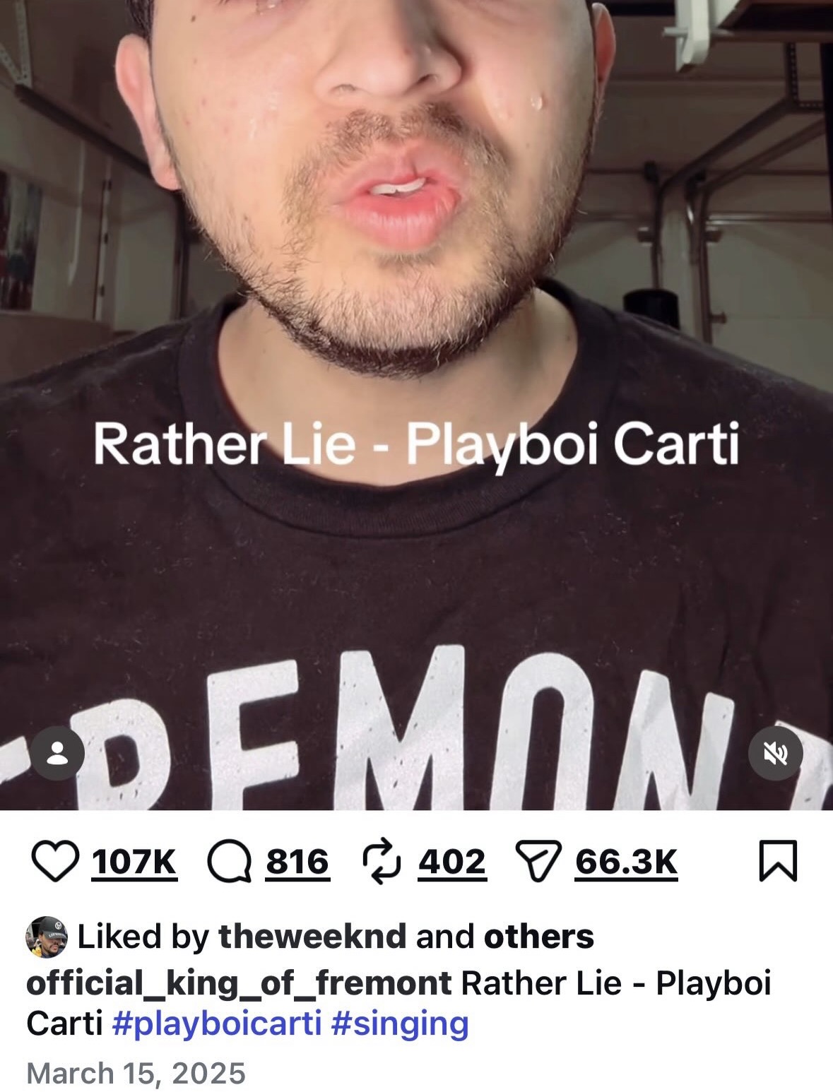The Weeknd liked, 107K likes
