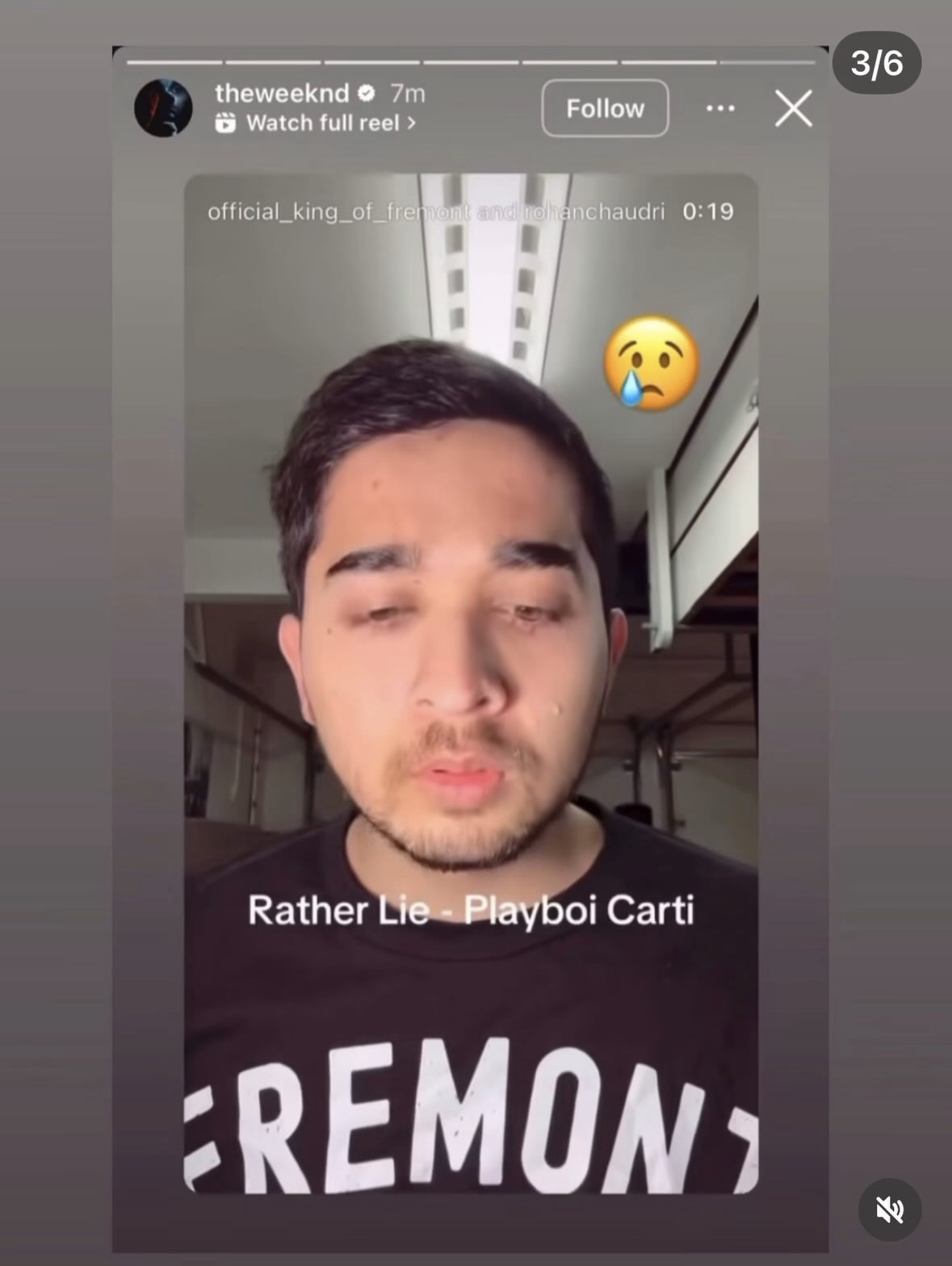 The Weeknd story repost receipt preview